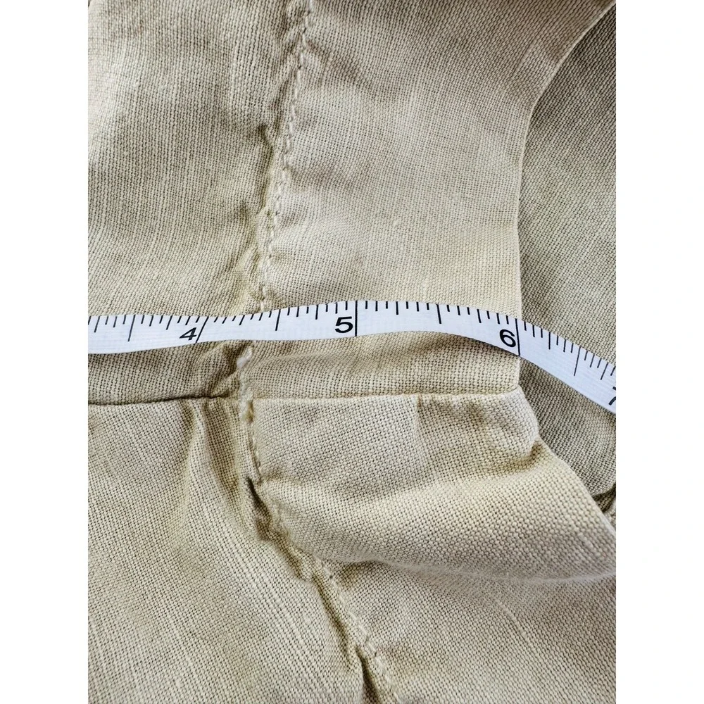 SUNDANCE Linen Blend Shorts Sandy‎ Beige Crochet Lace Trim 6